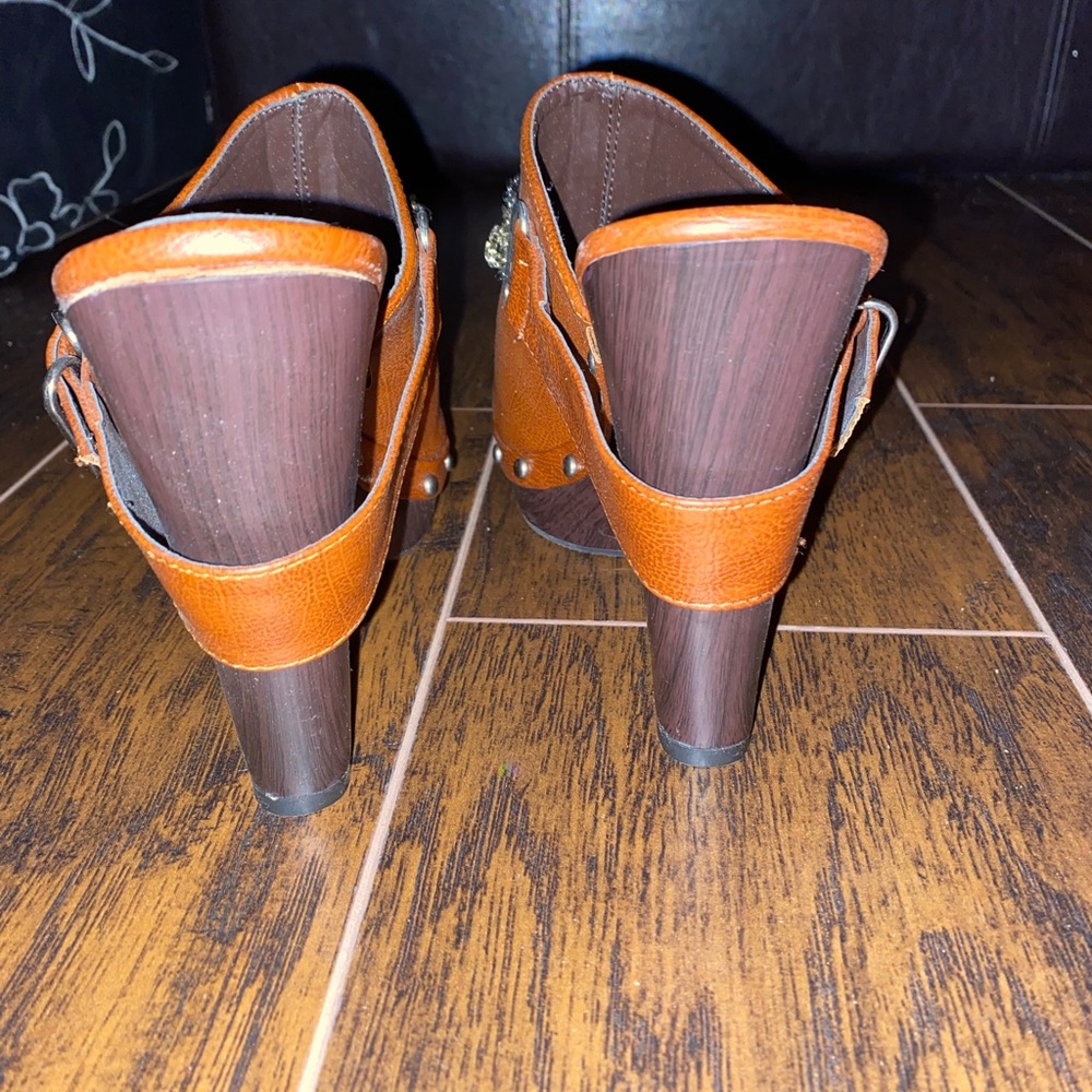 Brown Platform Clogs - image 4